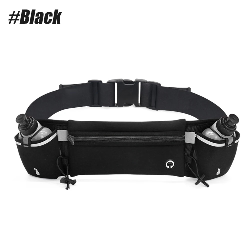 1PCS Running Belt with Water Bottles, Fanny Pack Fits 7 inches Phones, Waist pack for Running Hiking Climbing
