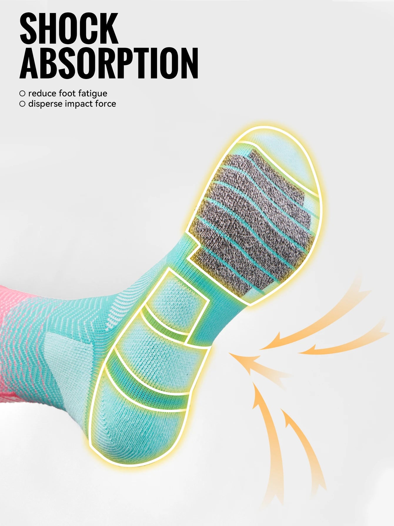 WRELS 1/2/3 Cushioned Sports Athletic Socks Breathable Running Socks Cushion Padded Moisture Wicking For Walking Hiking Running