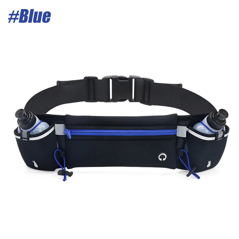 1PCS Running Belt with Water Bottles, Fanny Pack Fits 7 inches Phones, Waist pack for Running Hiking Climbing