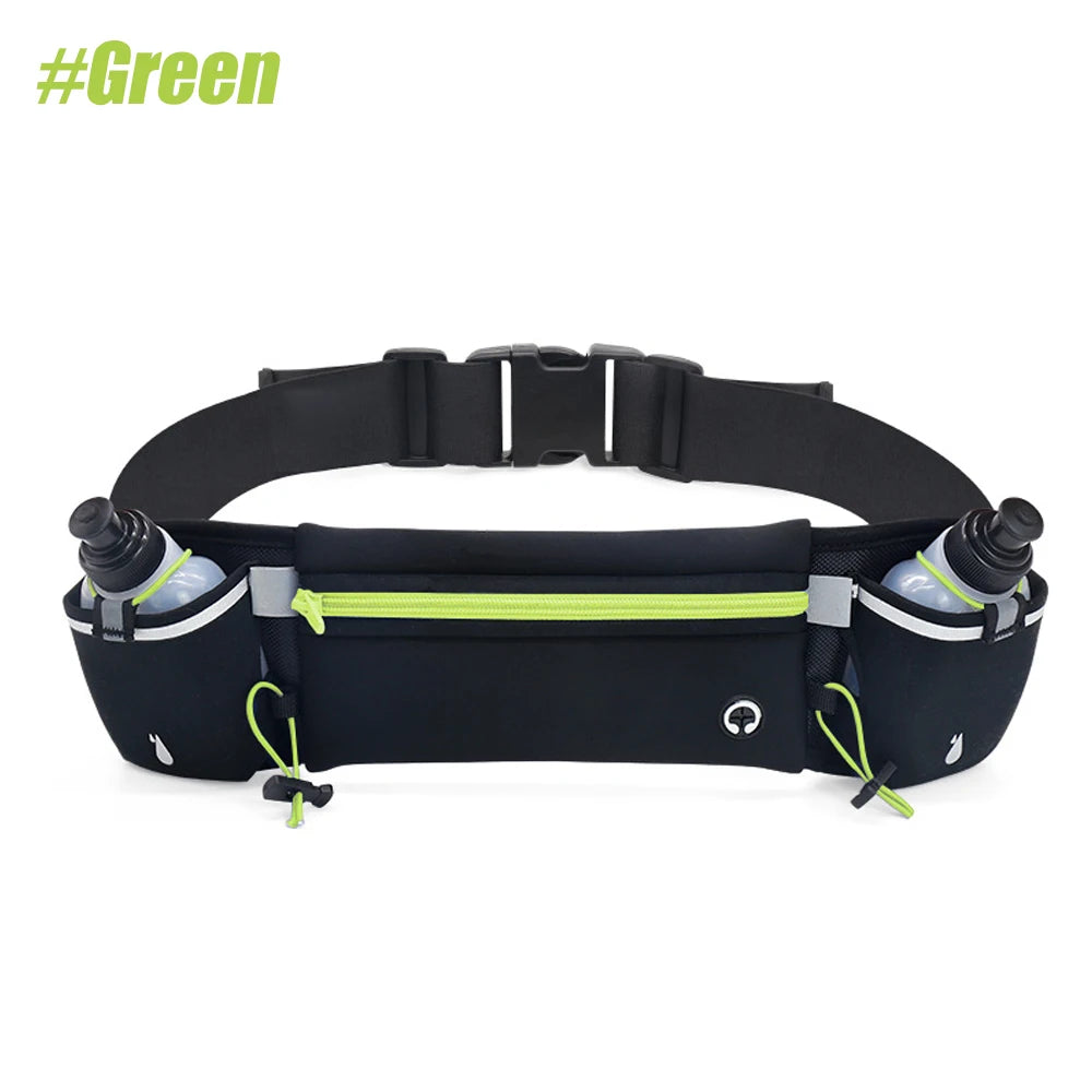 1PCS Running Belt with Water Bottles, Fanny Pack Fits 7 inches Phones, Waist pack for Running Hiking Climbing